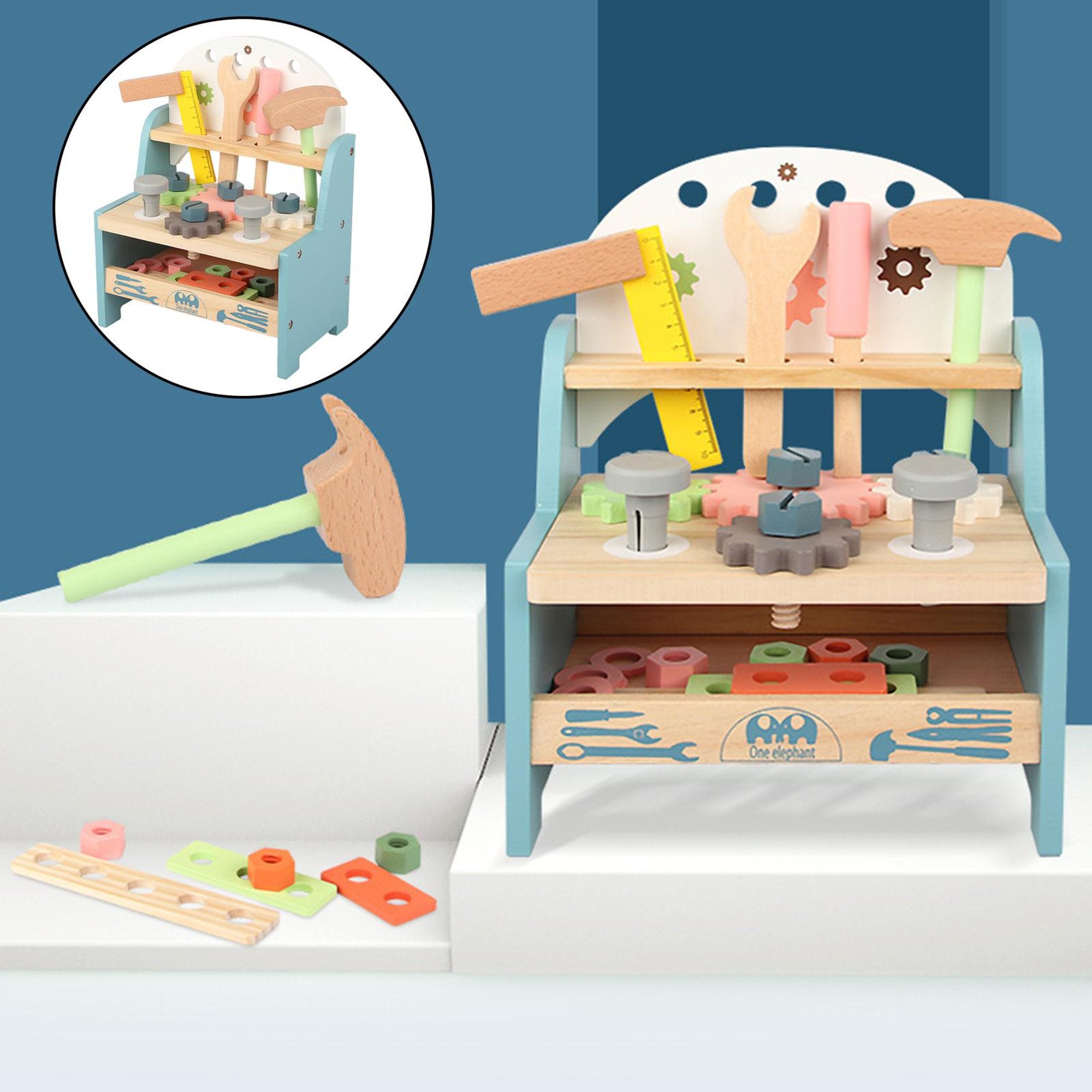 Banco de Herramientas de Madera para Niños
