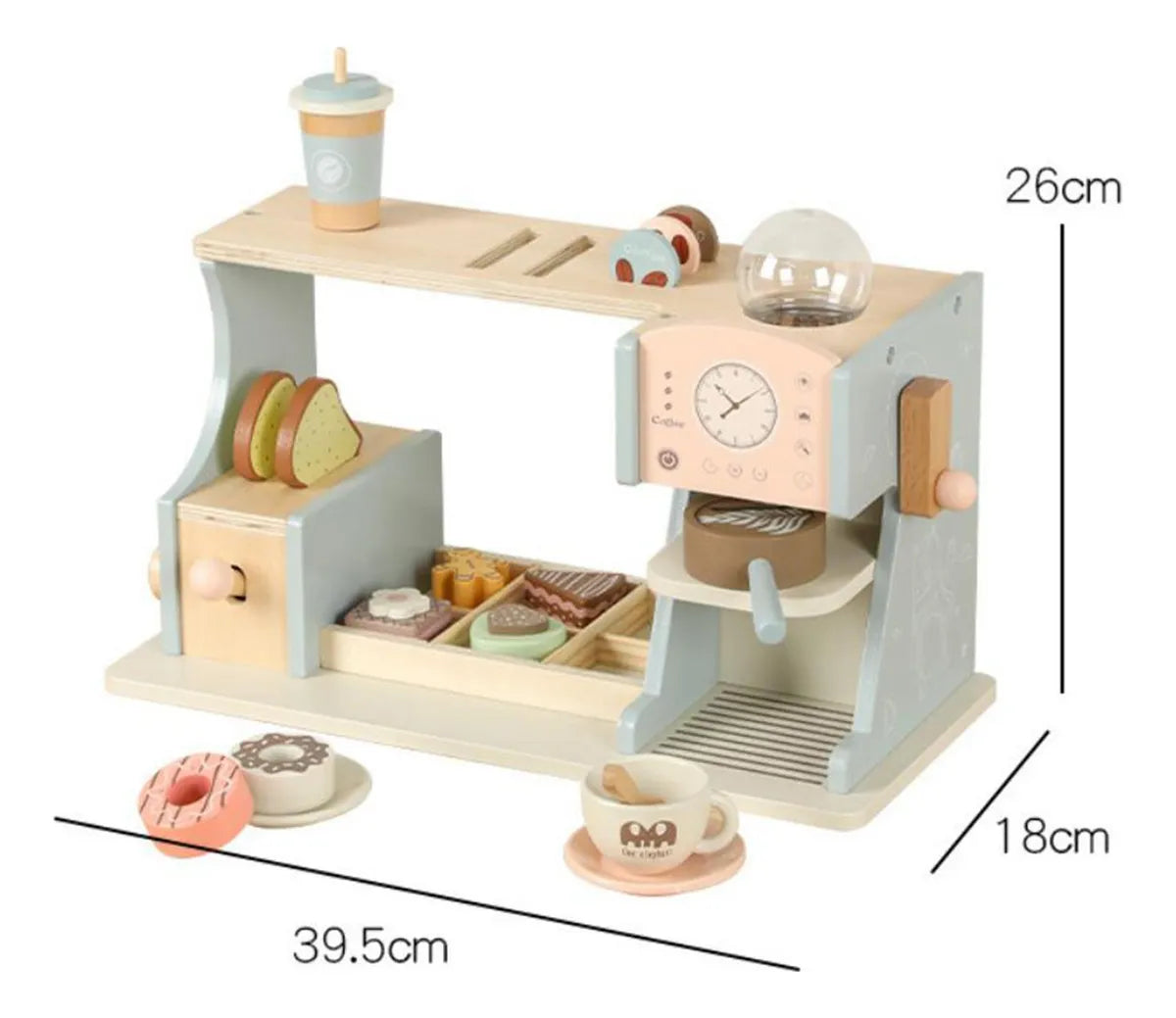 Cafetera de Juguete de Madera con Accesorios – Set de Cocina Infantil Iokus