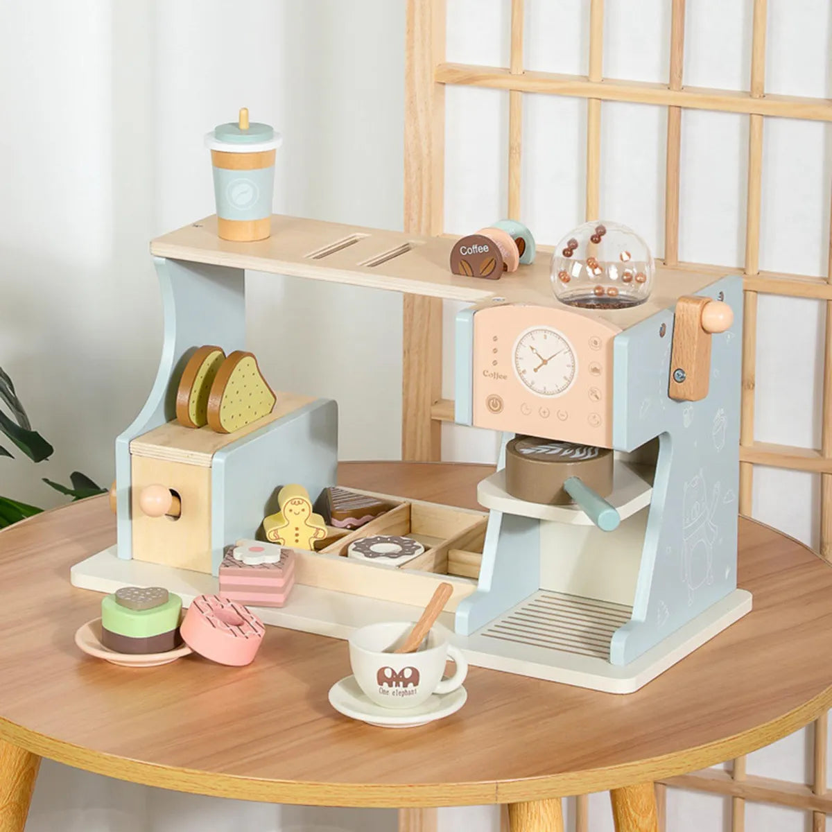 Cafetera de Juguete de Madera con Accesorios – Set de Cocina Infantil Iokus
