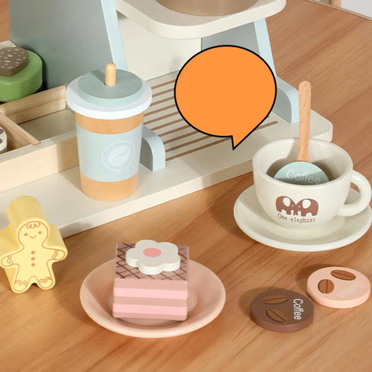 Cafetera de Juguete de Madera con Accesorios – Set de Cocina Infantil Iokus