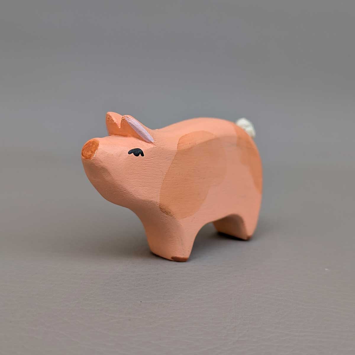 Cerdito de madera artesanal, juguete Montessori para juego libre y desarrollo sensorial