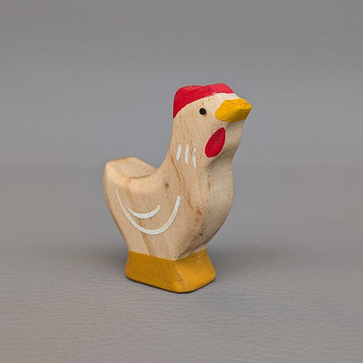 Gallina Montessori de madera, juguete artesanal para juego libre y sensorial