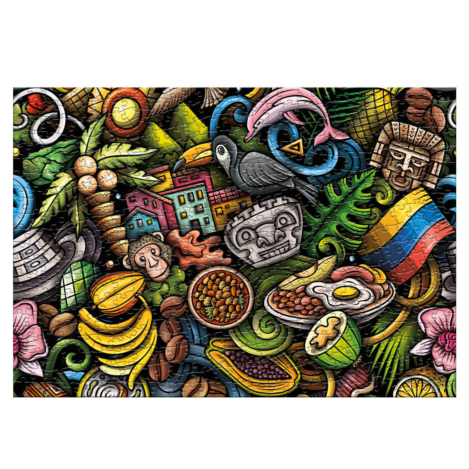 Rompecabezas Collage Elementos Colombia (500 piezas)