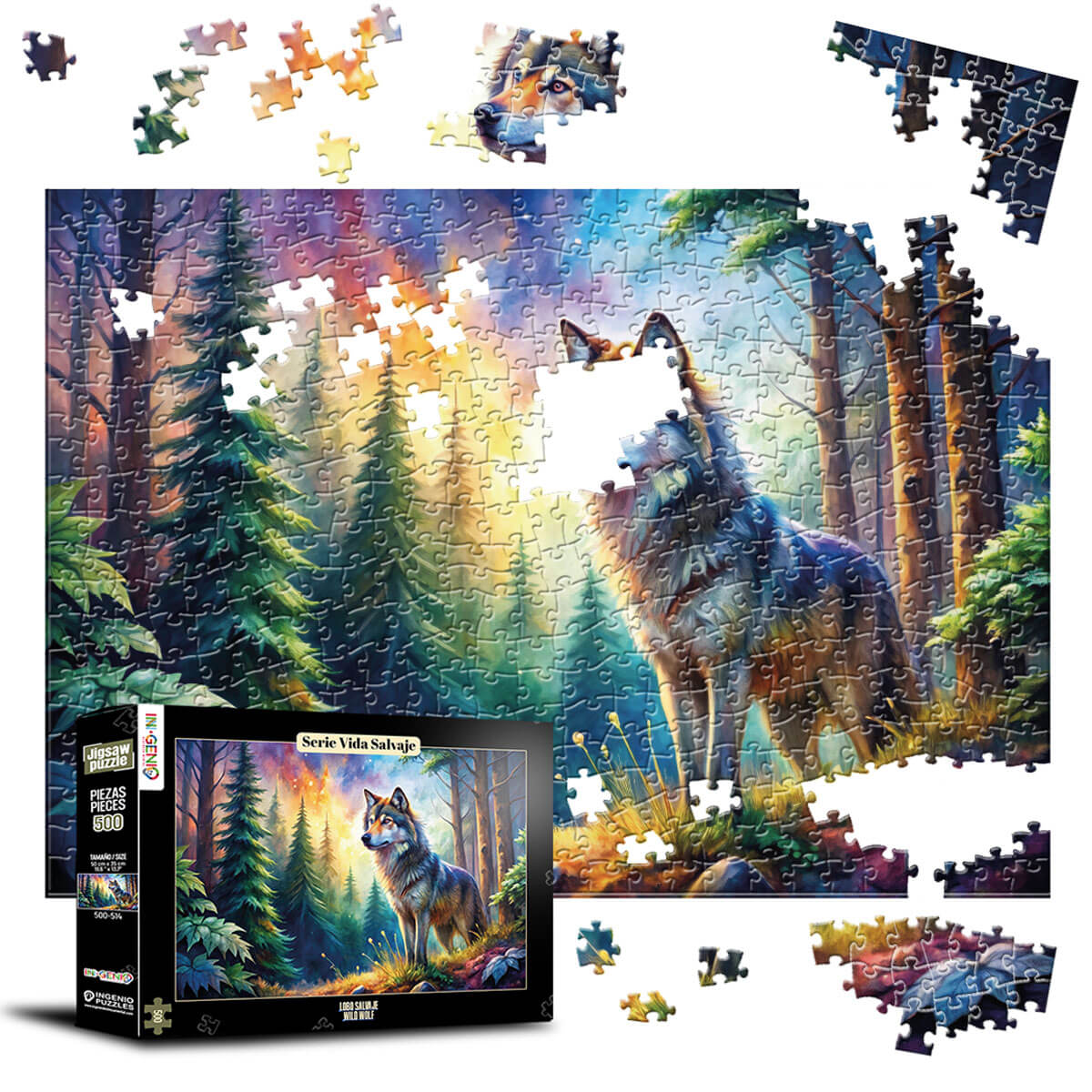 Rompecabezas Lobo Salvaje (500 piezas)