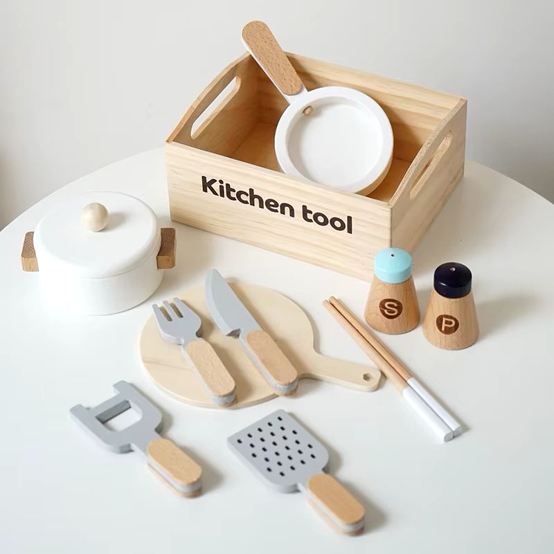 Set de Utensilios de Cocina de Madera para Niños