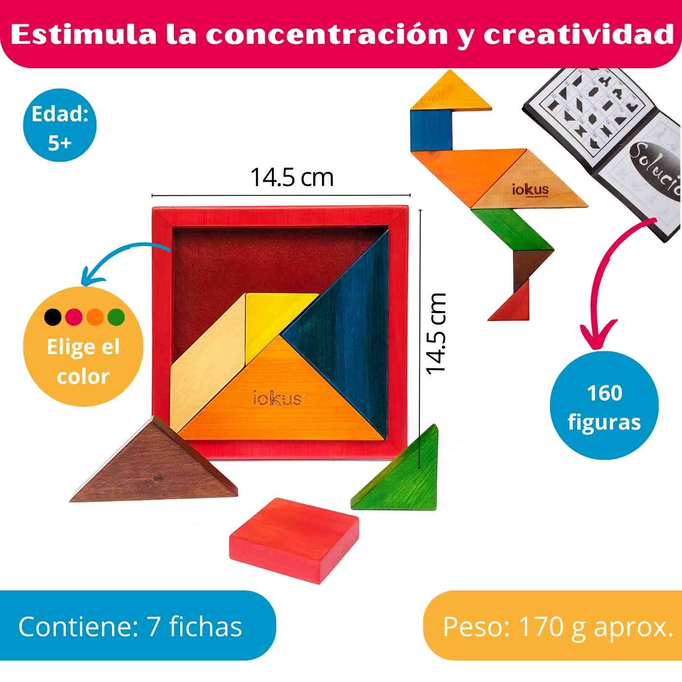 Tangram multicolor madera