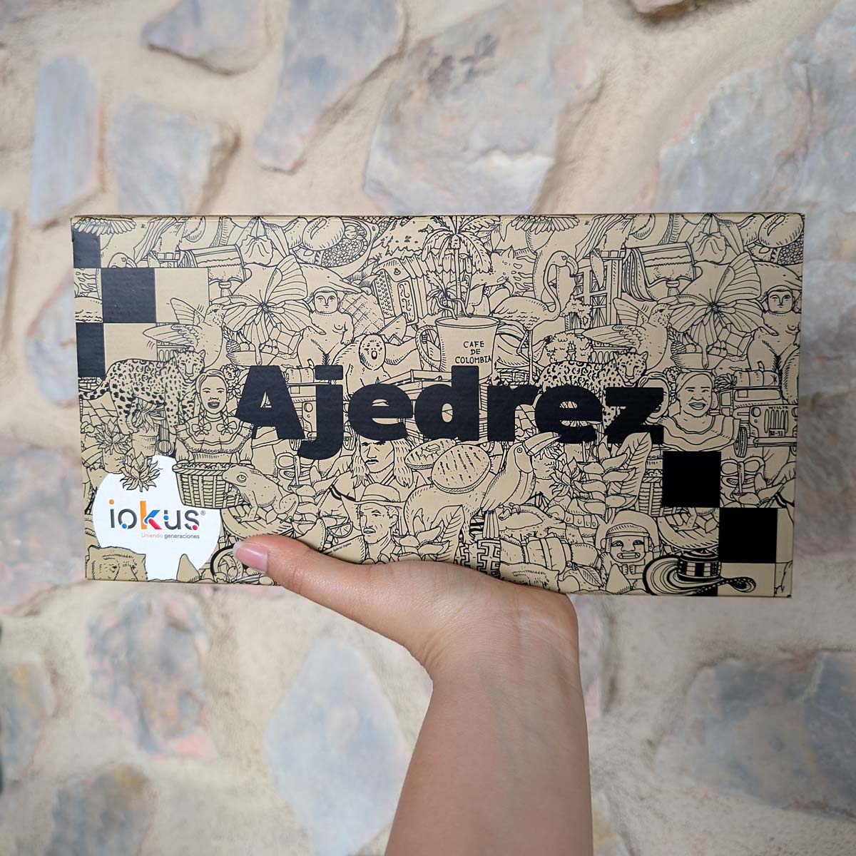 Ajedrez de madera + damas tablero magnético plegable (29 cm x 29 cm)
