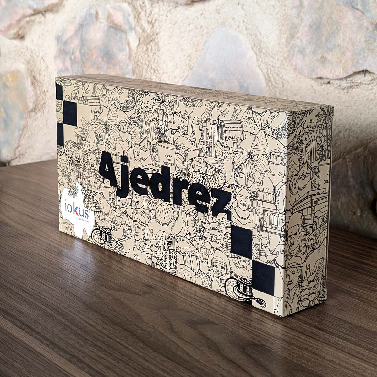 Ajedrez de madera + damas tablero magnético plegable (29 cm x 29 cm)