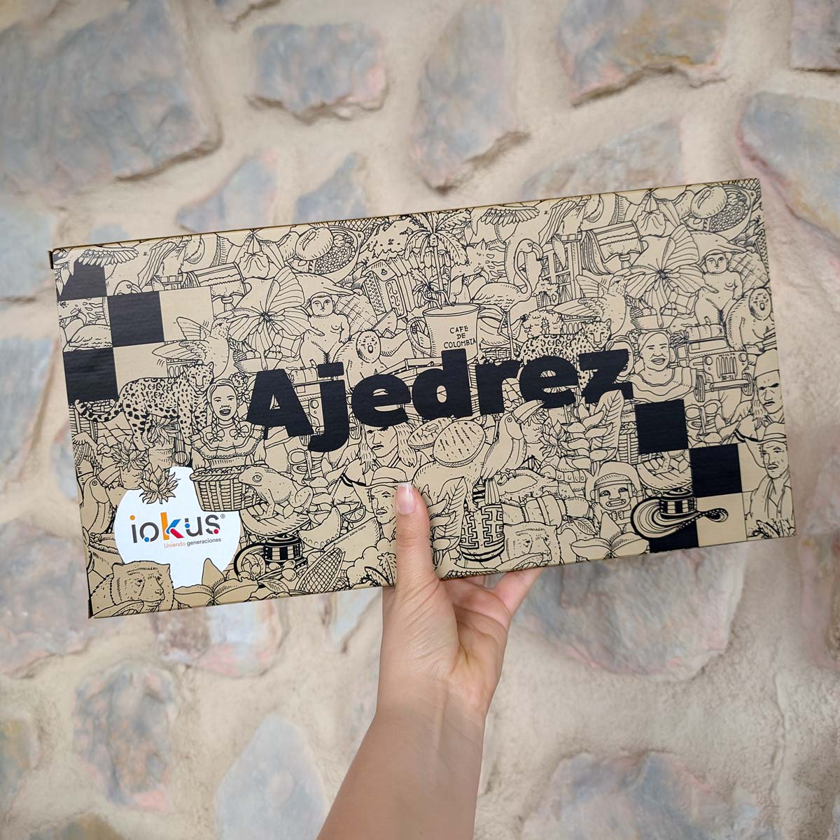Ajedrez de madera + damas tablero magnético plegable (39 cm x 39 cm)