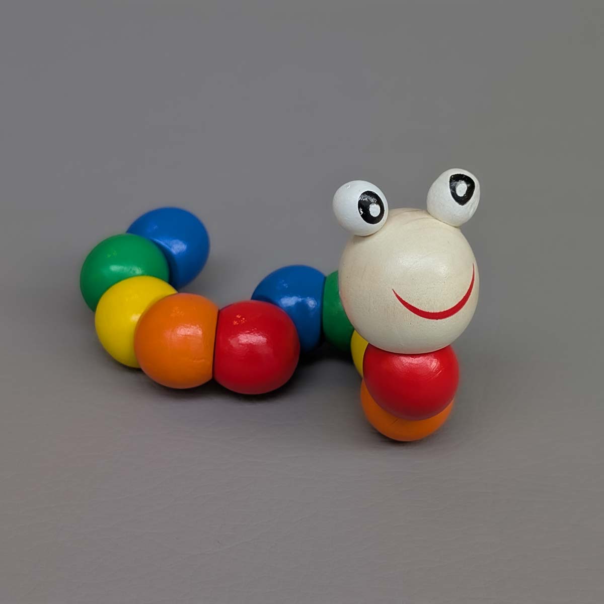 Juguete Articulado Gusano Oruga Didáctico De Madera Niños