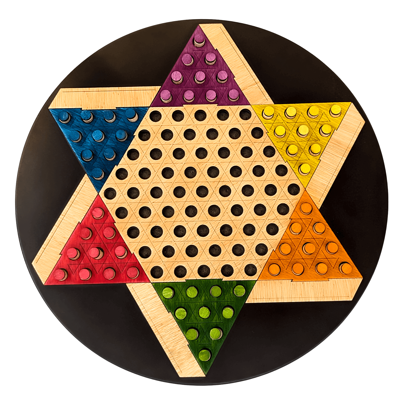 Juego de estrategia Estrella China en madera, ideal para desarrollar pensamiento lógico y habilidades sociales