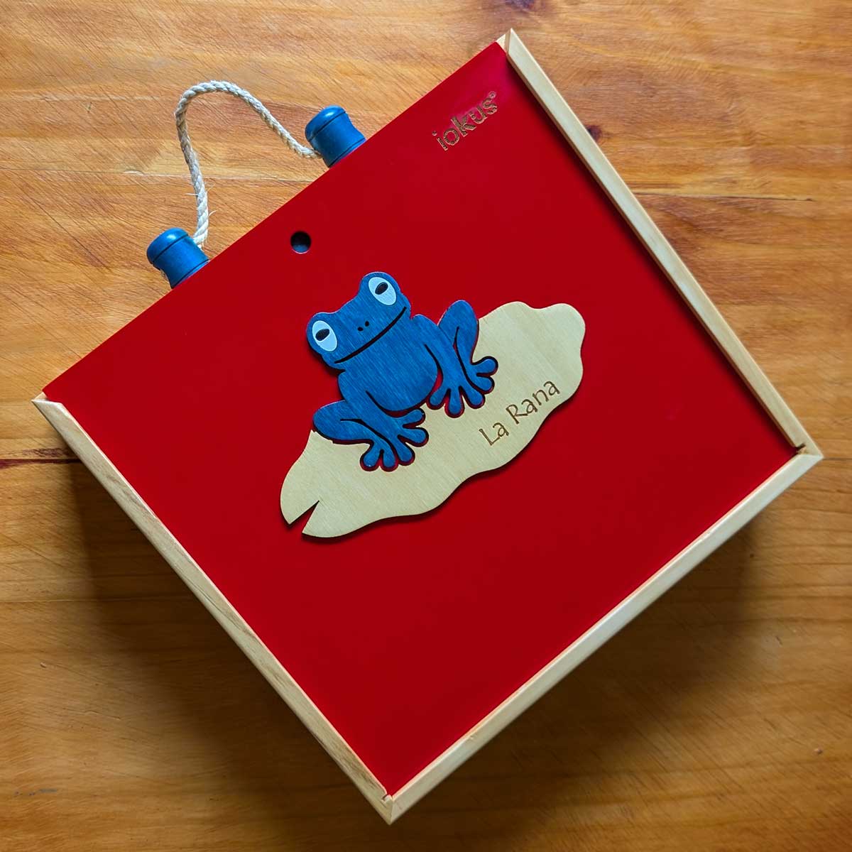 Juego la Rana / Sapo portátil en madera, ideal para integración y diversión en cualquier lugar. Caja cerrada