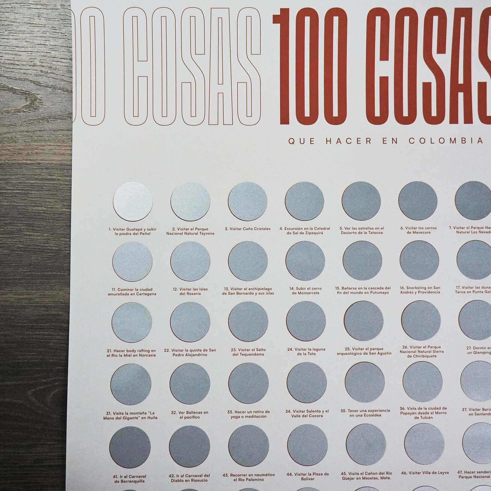 Mapa raspable: 100 cosas para hacer en Colombia