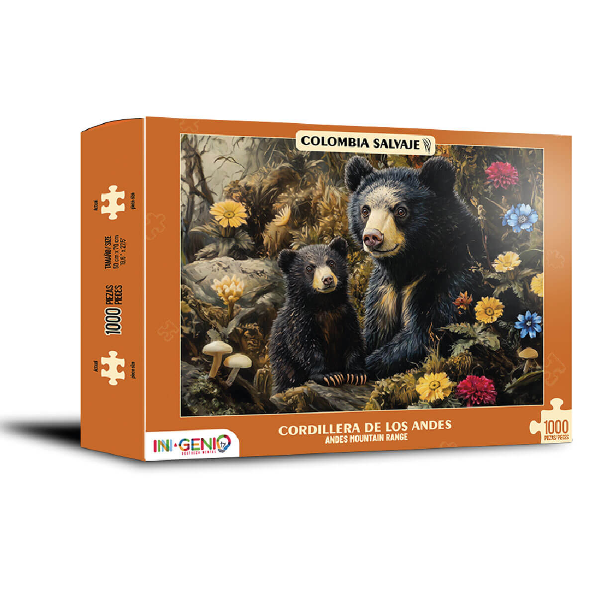 Rompecabezas Cordillera de los Andes - Oso de Anteojos (1000 piezas)
