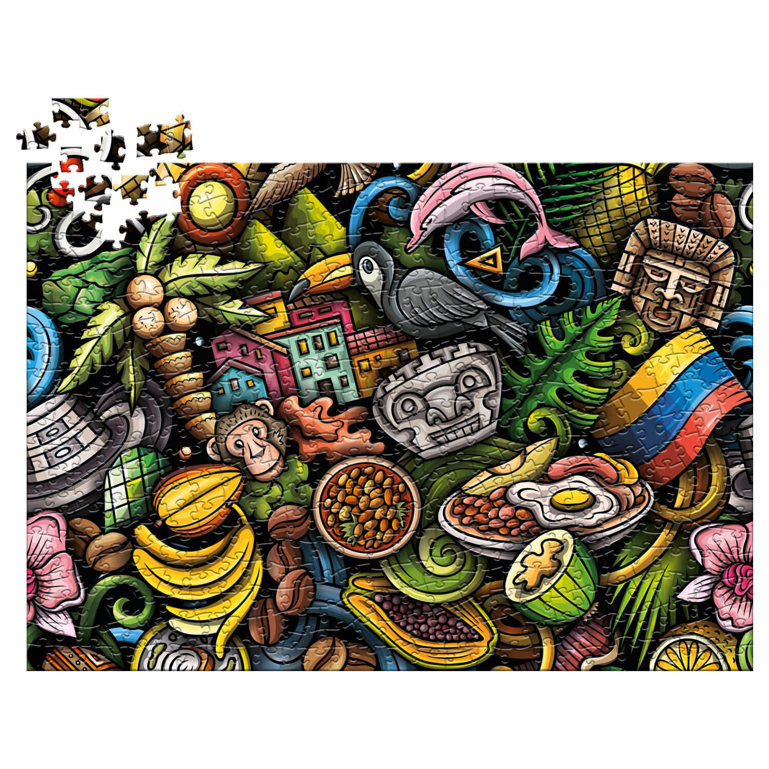 Rompecabezas Collage Elementos Colombia (500 piezas)