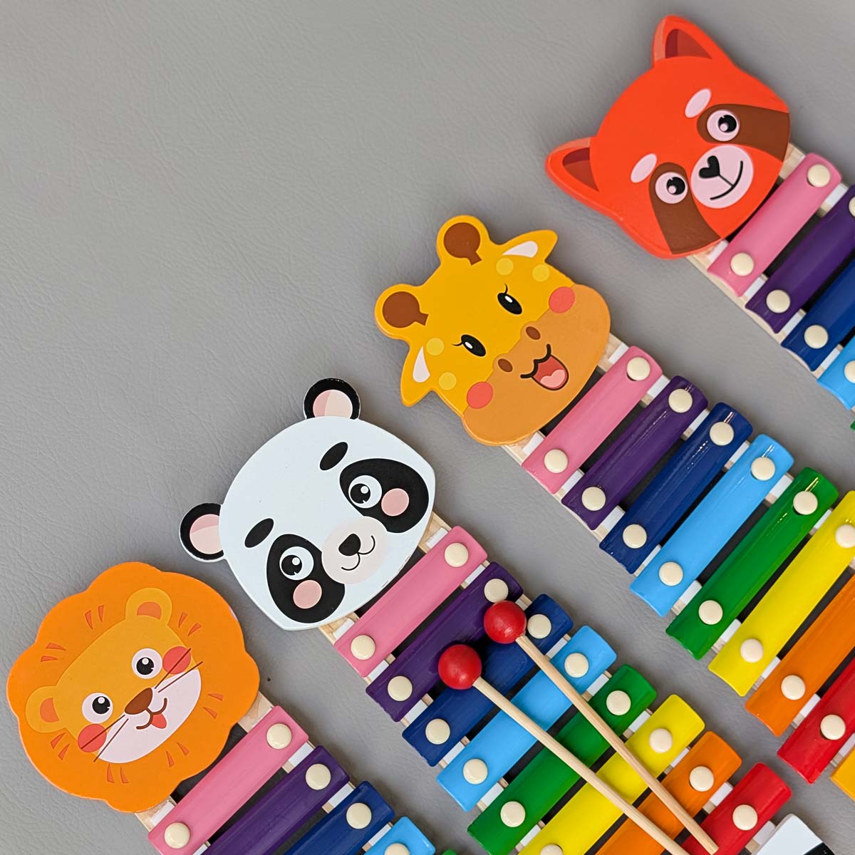 Xilófono didáctico de madera 8 notas animalitos